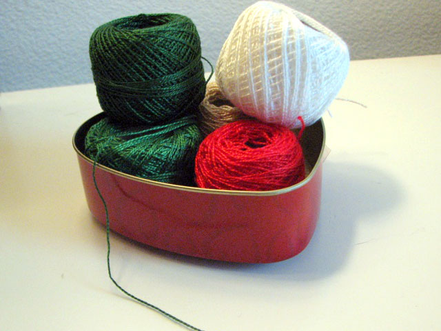 Thread to crochet bear.