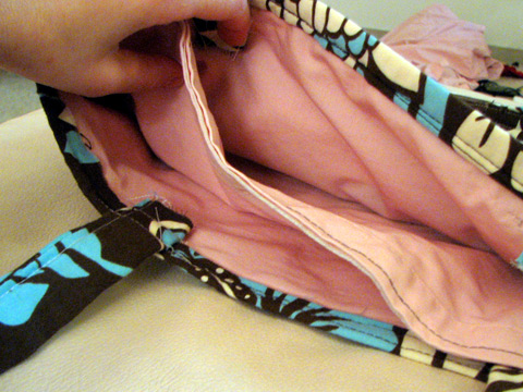 Upcycled pajama pants tote bag